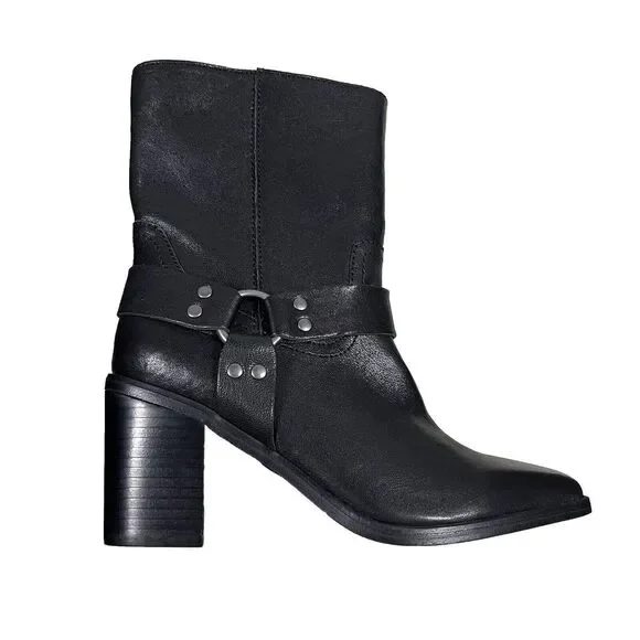 NEW Steve Madden Women's Size 6.5 M Black Leather Alessio Ankle Boot Bootie - Picture 13 of 13